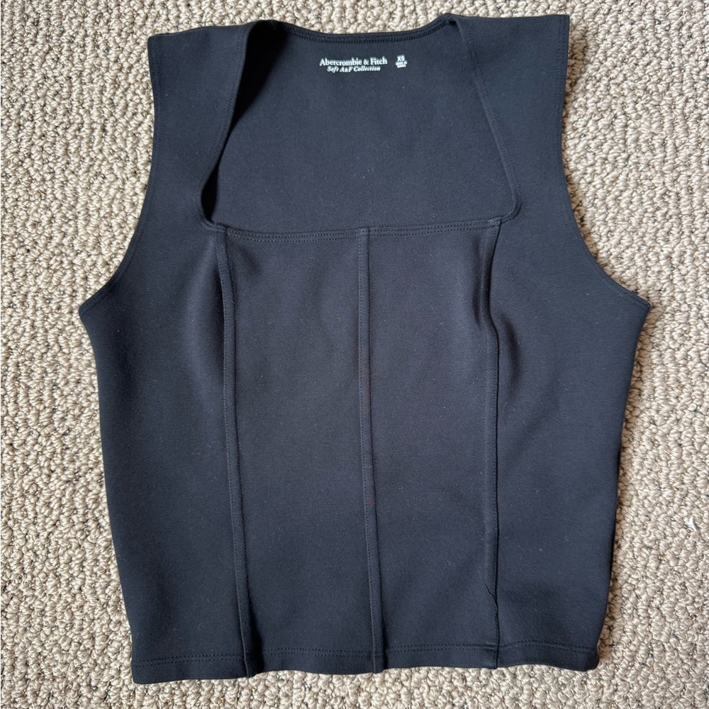 Abercrombie & Fitch Black Fitted Sleeveless Tank Top